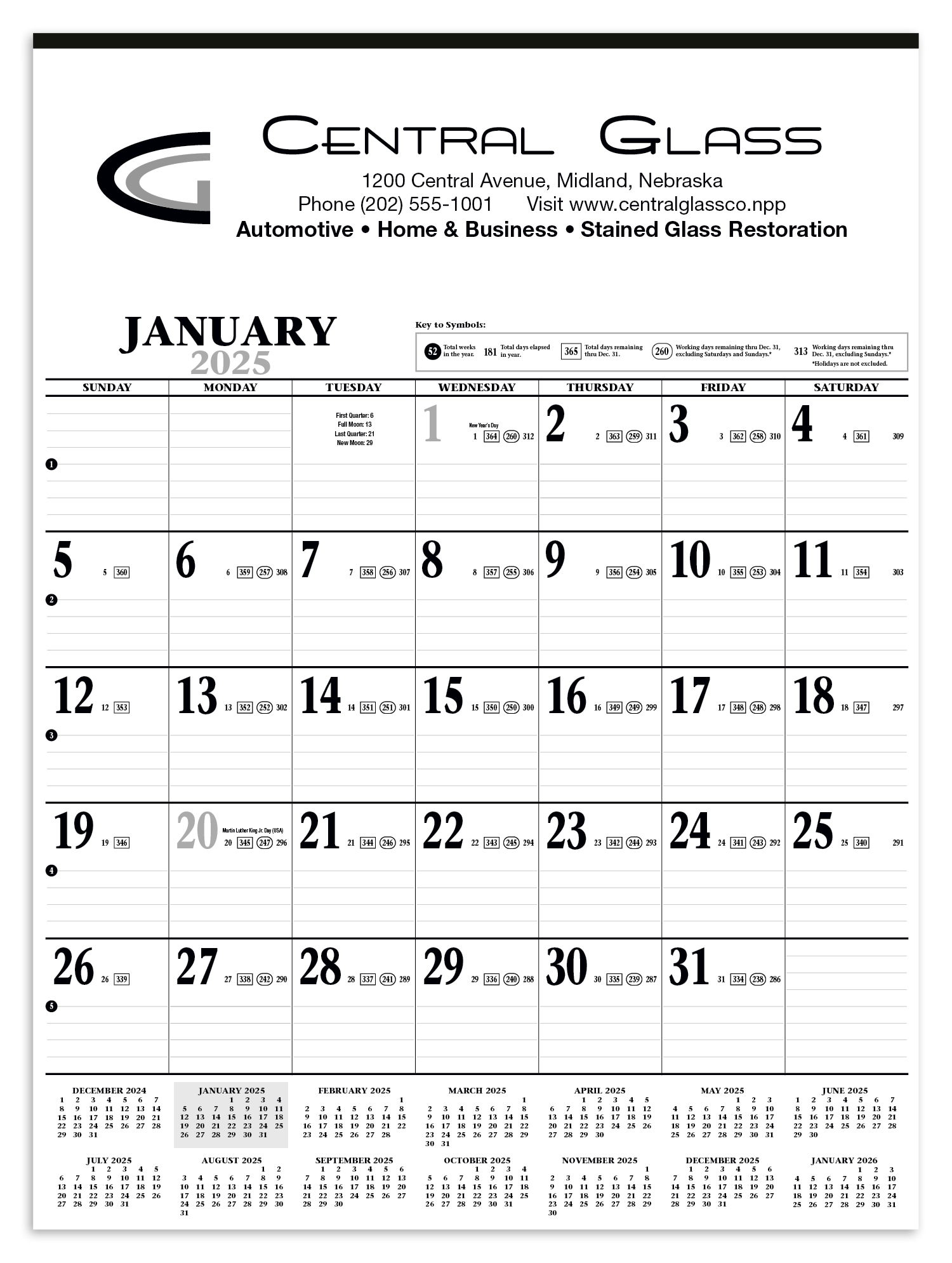 Custom Imprinted BizBuilder Contractor Calendar Custom Imprinted BizBuilder Contractor Calendar