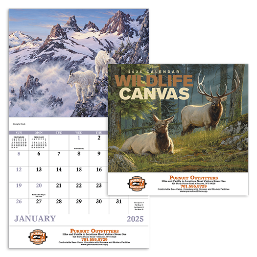 Custom Imprinted Calendar - Wildlife Canvas  #7238