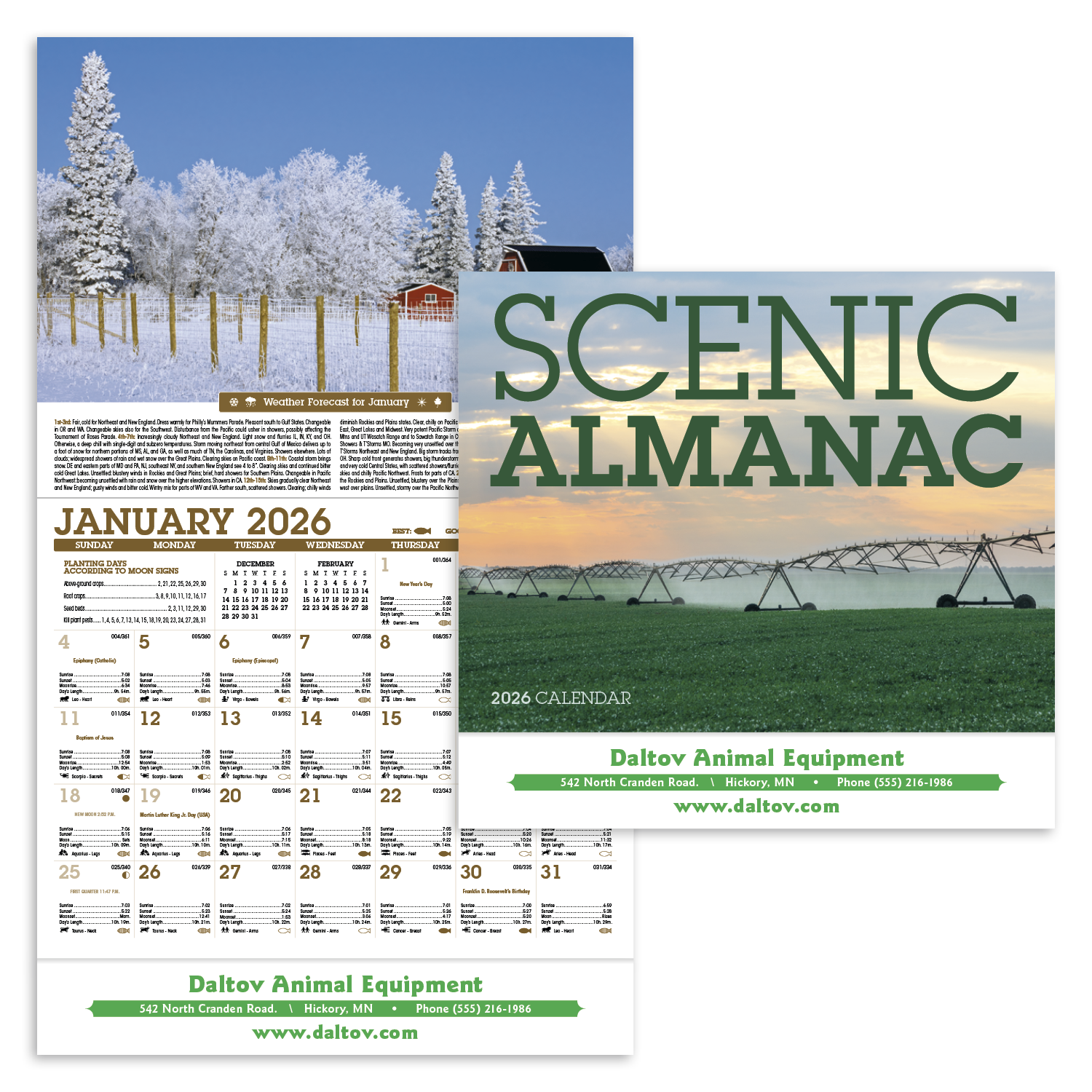 Custom Imprinted Scenic Almanac Custom Imprinted Calendar Scenic Almanac