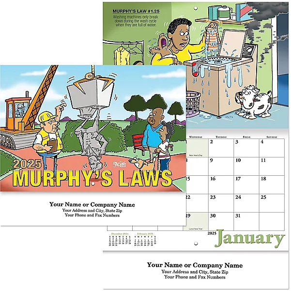 Custom Imprinted Calendar - Murphy's Laws Stapled #3094
