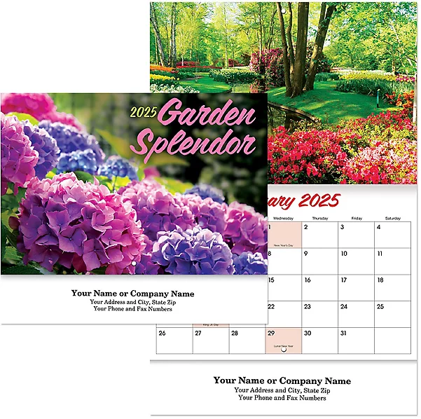 Custom Imprinted Calendar - Garden Splendor Stapled #3095