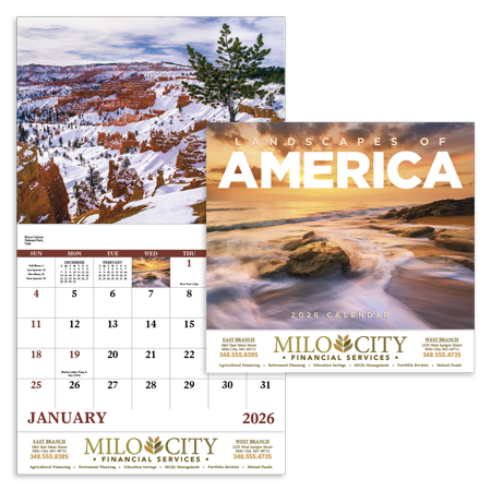 Custom Imprinted Calendar - Landscapes of America #7201 Custom Imprinted Calendar - Landscapes of America #7201