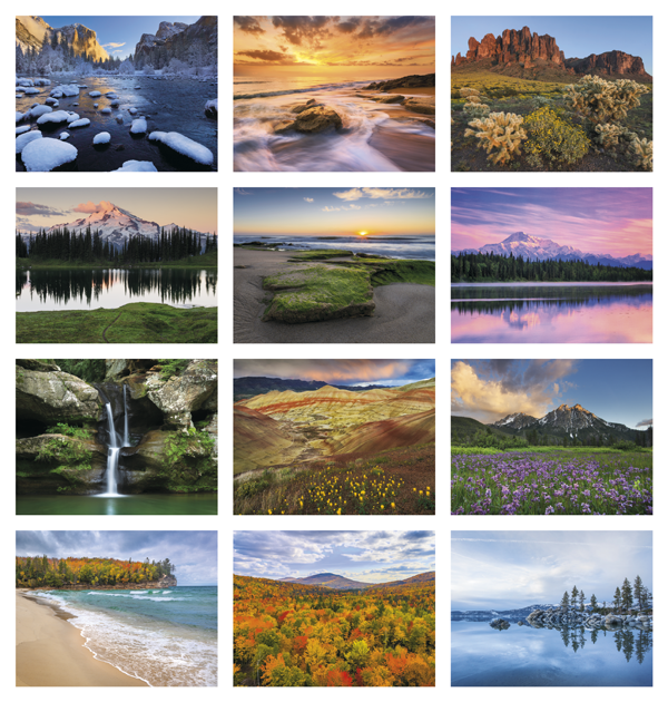 Click to Enlarge Monthly Images- Landscapes of America #7201 Custom Imprinted Calendar - Landscapes of America #7201