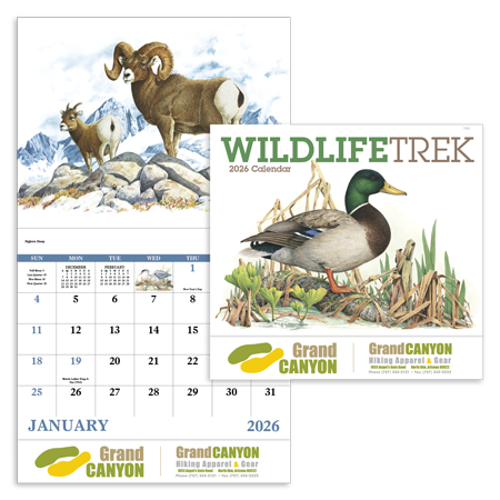 Custom Imprinted Calendar - Wildlife Trek #7203 Custom Imprinted Calendar - Wildlife Trek #7203