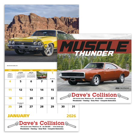 Custom Imprinted Calendar - Muscle Thunder #7205 Custom Imprinted Calendar - Muscle Thunder #7205