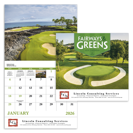 Custom Imprinted Calendar - Fairways & Greens #7229 Custom Imprinted Calendar - Fairways & Greens #7229