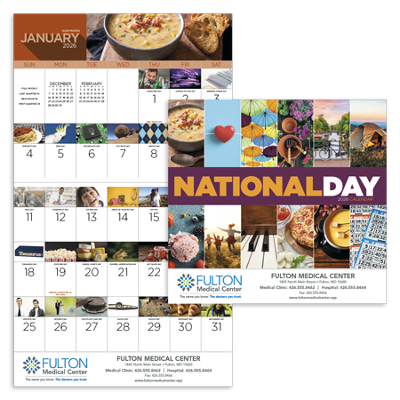 Custom Imprinted Calendar - National Day #7232 Custom Imprinted Calendar - National Day #7232
