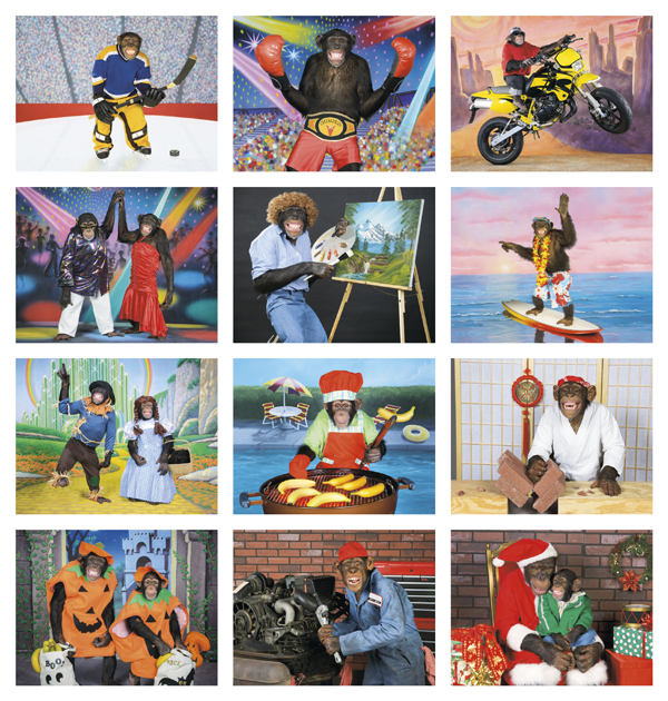Click to Enlarge Monthly Images- Monkey Mischief #7233 Custom Imprinted Calendar - Monkey Mischief #7233