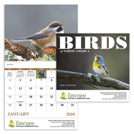 Custom Imprinted Calendar - Birds of North America #7236