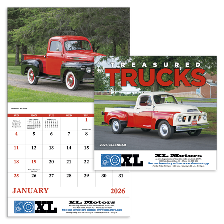 Custom Imprinted Calendar - Treasured Trucks #7237 Custom Imprinted Calendar - Treasured Trucks #7237