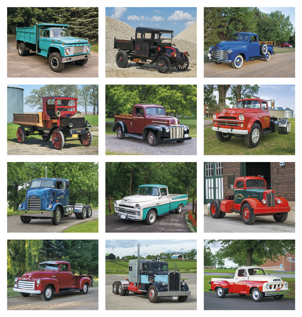 Click to Enlarge Monthly Images- Treasured Trucks #7237 Custom Imprinted Calendar - Treasured Trucks #7237