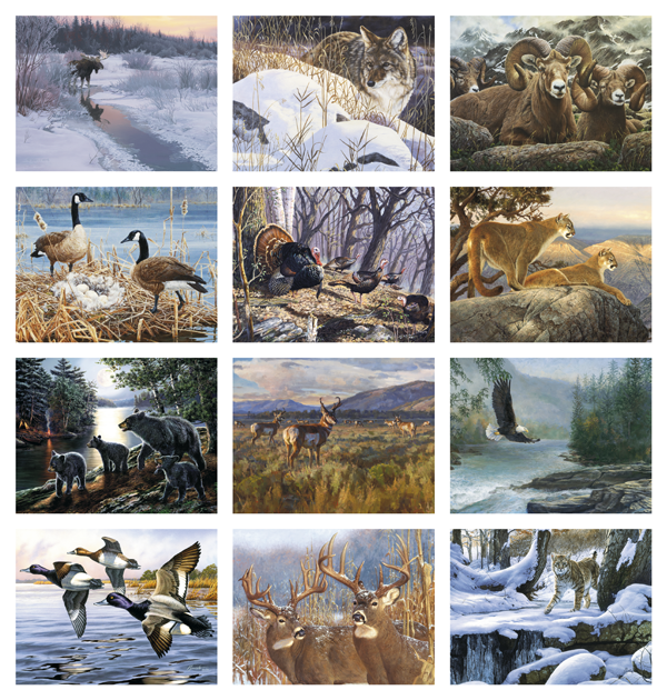 Click to Enlarge Monthly Images- Wildlife Canvas #7238 Custom Imprinted Calendar - Wildlife Canvas #7238