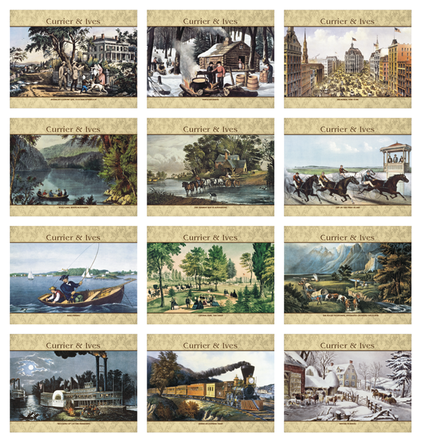 Click to Enlarge Monthly Images- Currier & Ives #7241 Custom Imprinted Calendar - Currier & Ives #7241