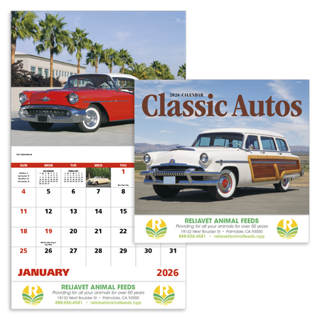 Custom Imprinted Calendar - Classic Autos #7242 Custom Imprinted Calendar - Classic Autos #7242