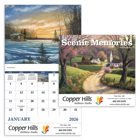 Custom Imprinted Calendar - Scenic Memories #7246 Custom Imprinted Calendar - Scenic Memories #7246