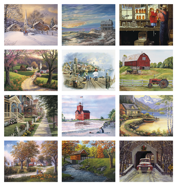 Click to Enlarge Monthly Images- Scenic Memories #7246 Custom Imprinted Calendar - Scenic Memories #7246