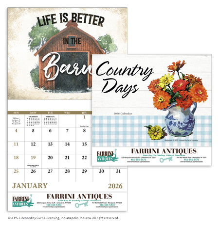 Custom Imprinted Calendar - Country Days #7266 Custom Imprinted Calendar - Country Days #7266