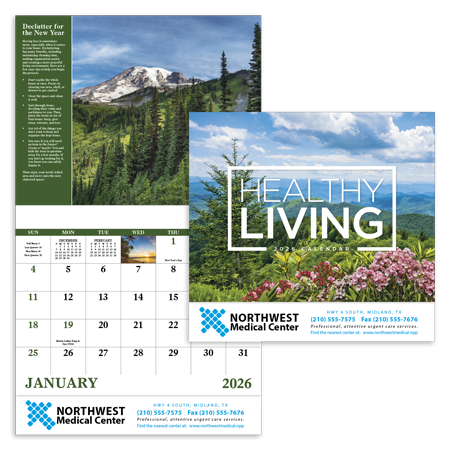 Custom Imprinted Calendar - Healthy Living #7273 Custom Imprinted Calendar - Healthy Living #7273