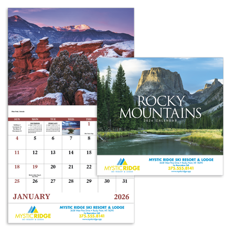 Custom Imprinted Calendar - Rocky Mountains #7278 Custom Imprinted Calendar - Rocky Mountains #7278
