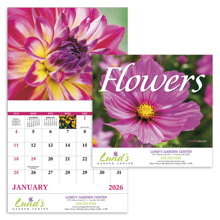 Custom Imprinted Calendar - Flowers #7280 Custom Imprinted Calendar - Flowers #7280