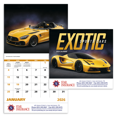 Custom Imprinted Calendar - Exotic Sports Cars #7281 Custom Imprinted Calendar - Exotic Sports Cars #7281