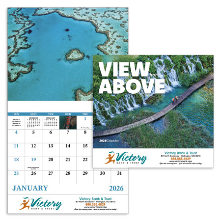 Custom Imprinted Calendar - View from Above #7284 Custom Imprinted Calendar - View from Above #7284