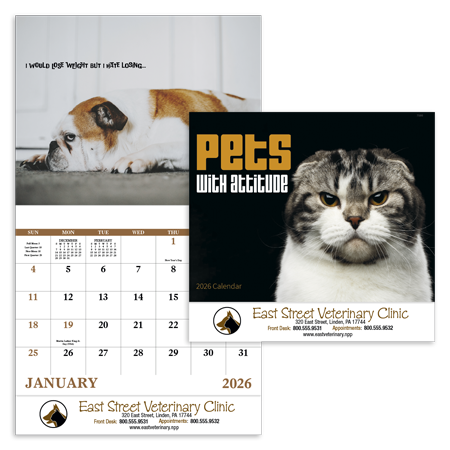 Custom Imprinted Calendar - Pets with Attitude #7286 Custom Imprinted Calendar - Pets with Attitude #7286