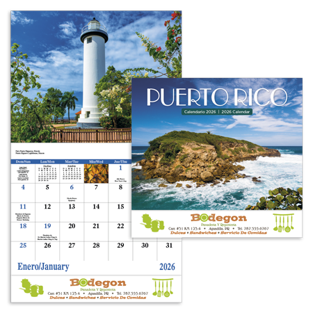 Custom Imprinted Calendar - Puerto Rico #7289 Custom Imprinted Calendar - Puerto Rico #7289