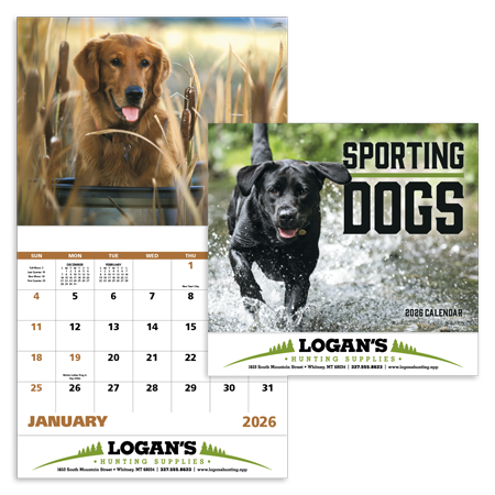 Custom Imprinted Calendar - Sporting Dogs #7290 Custom Imprinted Calendar - Sporting Dogs #7290