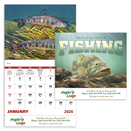 Custom Imprinted Calendar - Fishing #7299 Custom Imprinted Calendar - Fishing #7299