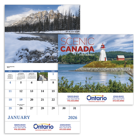 Custom Imprinted Calendar - Scenic Canada #7302 Custom Imprinted Calendar - Scenic Canada #7302