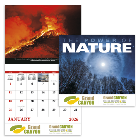 Custom Imprinted Calendar - The Power of Nature #7303 Custom Imprinted Calendar - The Power of Nature #7303