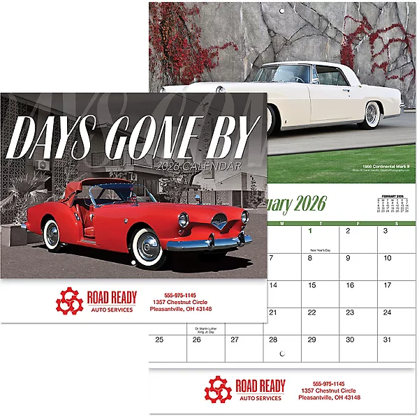 Custom Imprinted Calendar - Days Gone By Stapled #3035