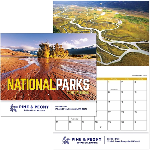 Custom Imprinted Calendar - National Parks Stapled #3037 Custom Imprinted Calendar - National Parks Stapled #3037
