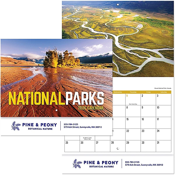 Custom Imprinted Calendar - National Parks Stapled #3037