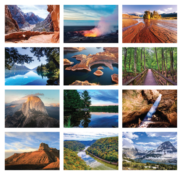 Click to Enlarge Monthly Images- National Parks Stapled #3037 Custom Imprinted Calendar - National Parks Stapled #3037