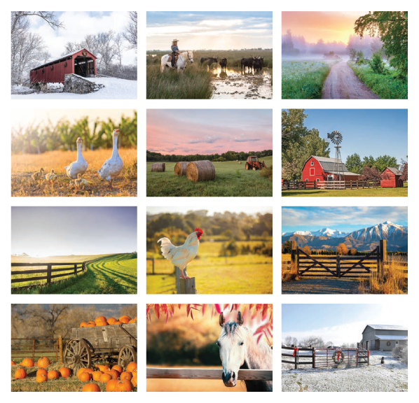 Click to Enlarge Monthly Images- Country Memories Stapled #3042 Custom Imprinted Calendar - Country Memories Stapled #3042