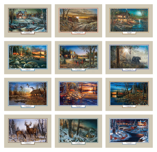 Click to Enlarge Monthly Images- Woodland Retreat Stapled #3083 Custom Imprinted Calendar - Woodland Retreat Stapled #3083