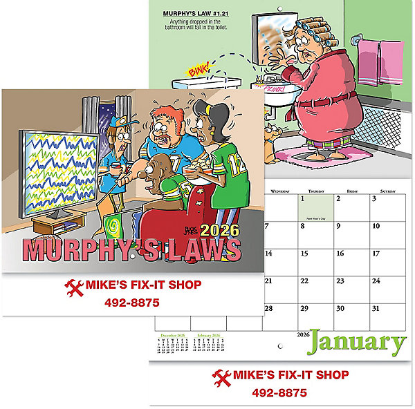 Custom Imprinted Calendar - Murphy's Laws Stapled #3094