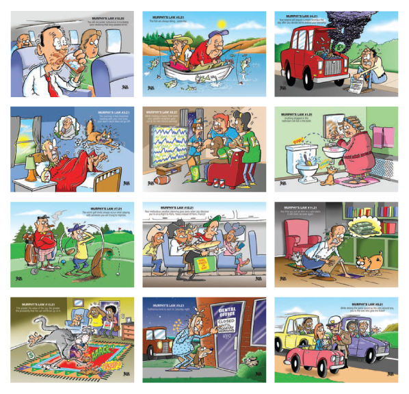 Click to Enlarge Monthly Images- Murphy's Laws Stapled #3094 Custom Imprinted Calendar - Murphy's Laws Stapled #3094