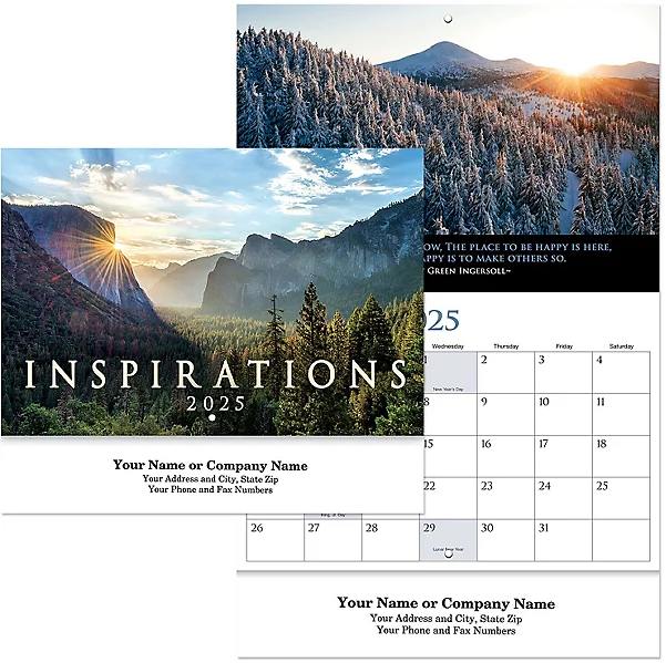 Custom Imprinted Calendar - Inspirations Stapled #3098
