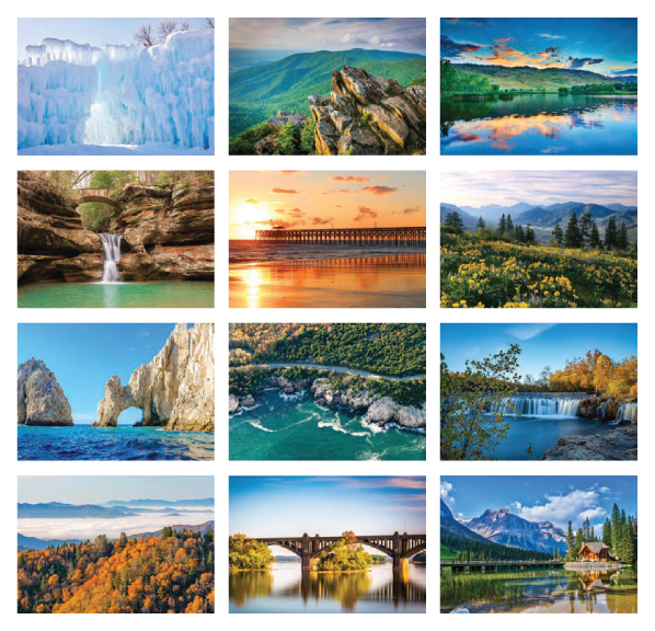 Click to Enlarge Monthly Images- Scenes Across North America Stapled #3099 Custom Imprinted Calendar - Scenes Across North America Stapled #3099