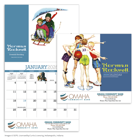 Custom Imprinted Calendar - Norman Rockwell #802 Custom Imprinted Calendar - Norman Rockwell #802