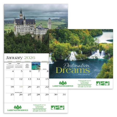 Custom Imprinted Calendar - Destination Dreams #804 Custom Imprinted Calendar - Destination Dreams #804