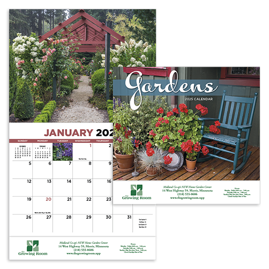 Custom Imprinted Calendar - Gardens #808