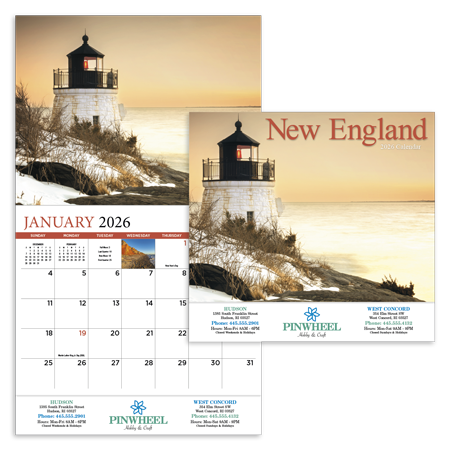 Custom Imprinted Calendar - New England #812 Custom Imprinted Calendar - New England #812