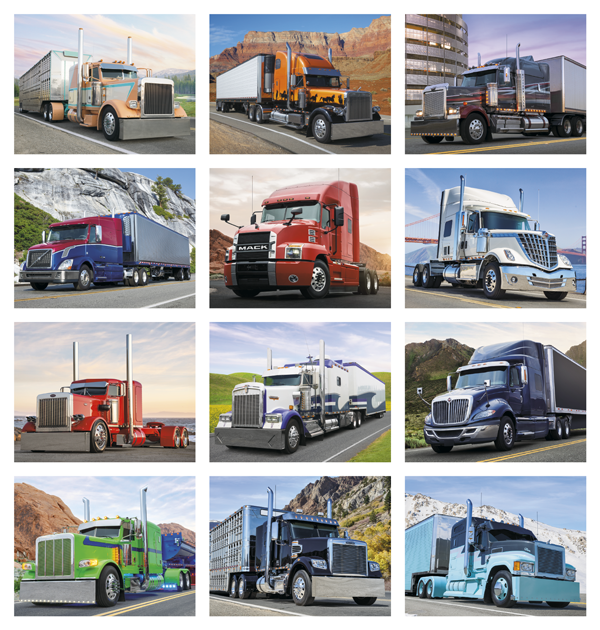 Click to Enlarge Monthly Images- 18 Wheeler #823 Custom Imprinted Calendar - 18 Wheeler #823