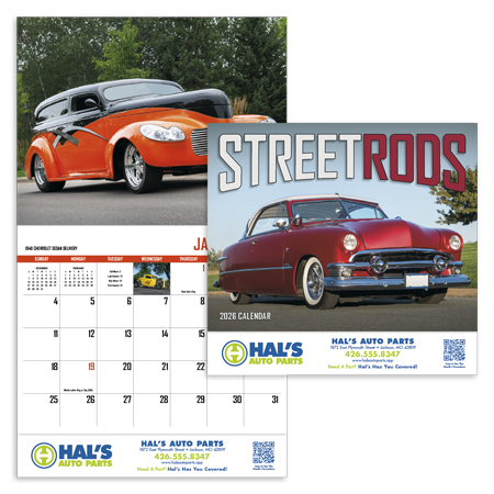 Custom Imprinted Calendar - Street Rods #824