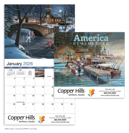 Custom Imprinted Calendar - America Remembered #829 Custom Imprinted Calendar - America Remembered #829
