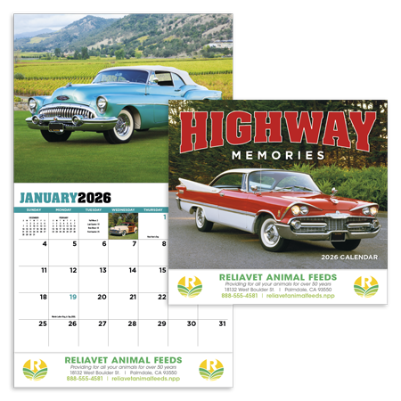 Custom Imprinted Calendar - Highway Memories #832 Custom Imprinted Calendar - Highway Memories #832